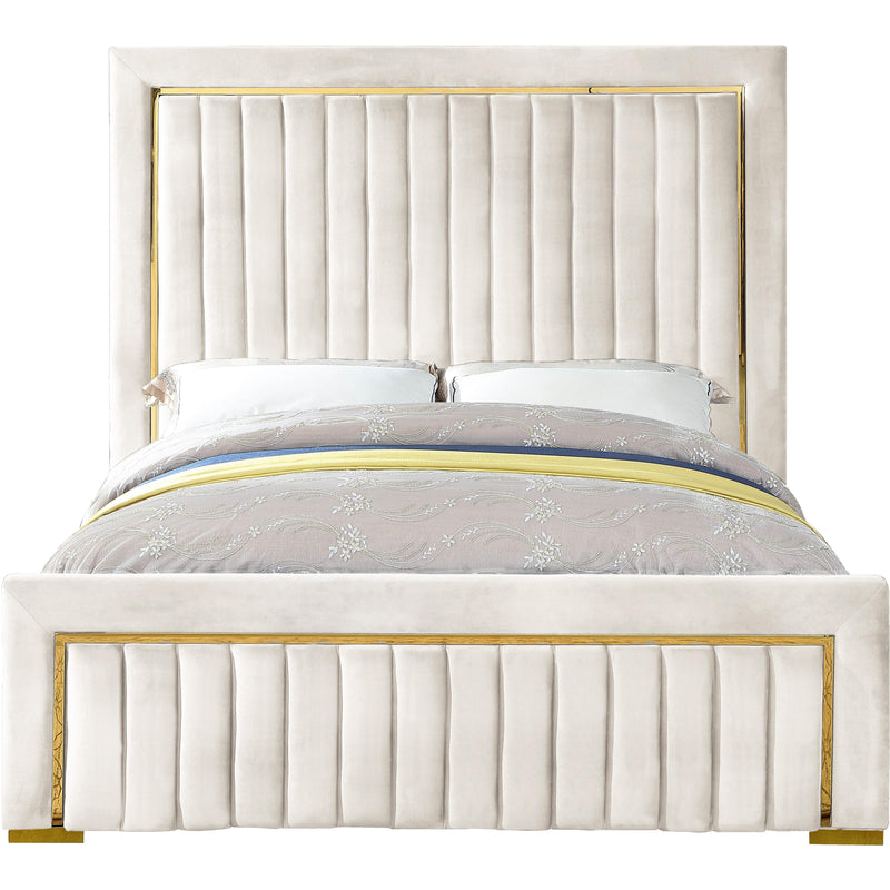 Meridian Dolce Cream Velvet King Bed (3 Boxes) IMAGE 2