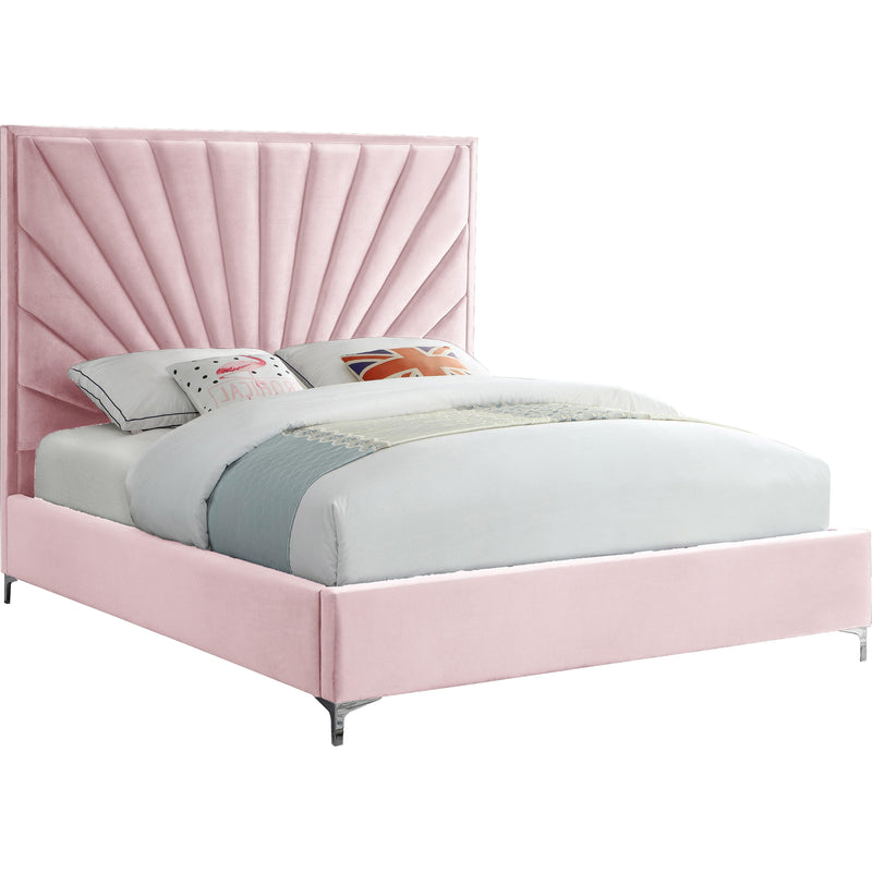 Meridian Eclipse Pink Velvet Full Bed IMAGE 2