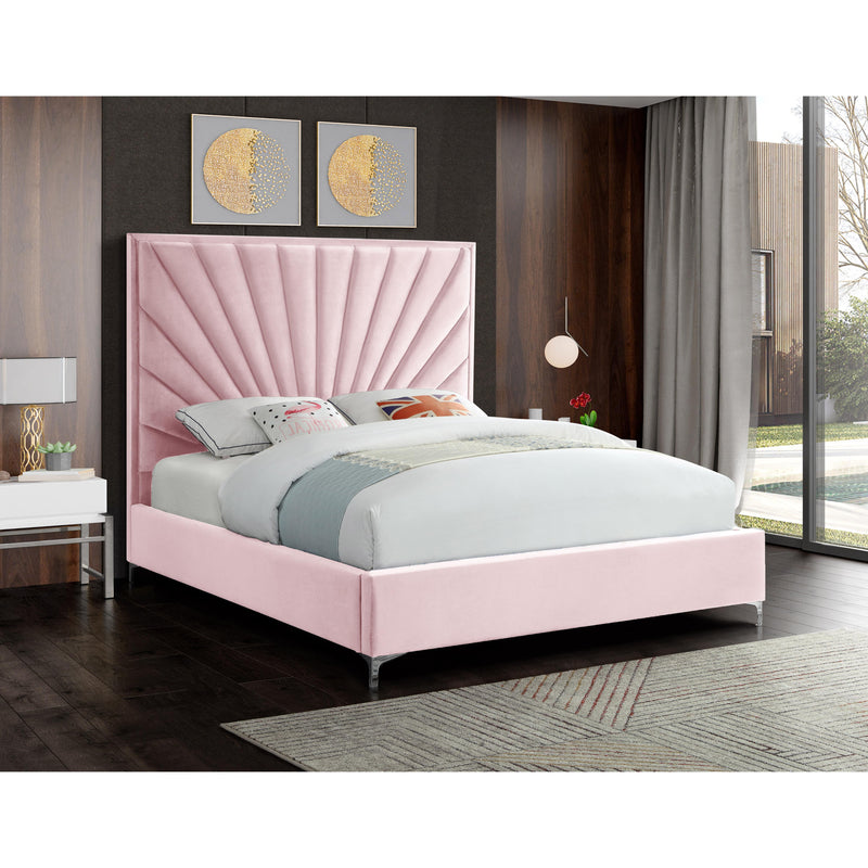 Meridian Eclipse Pink Velvet Full Bed IMAGE 5