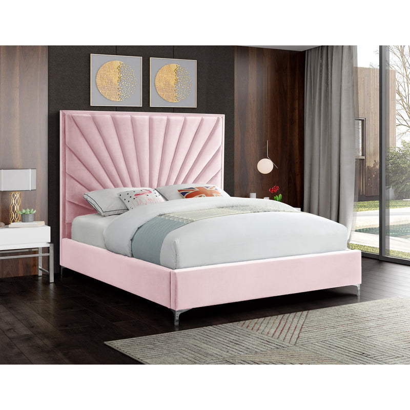 Meridian Eclipse Pink Velvet King Bed IMAGE 5
