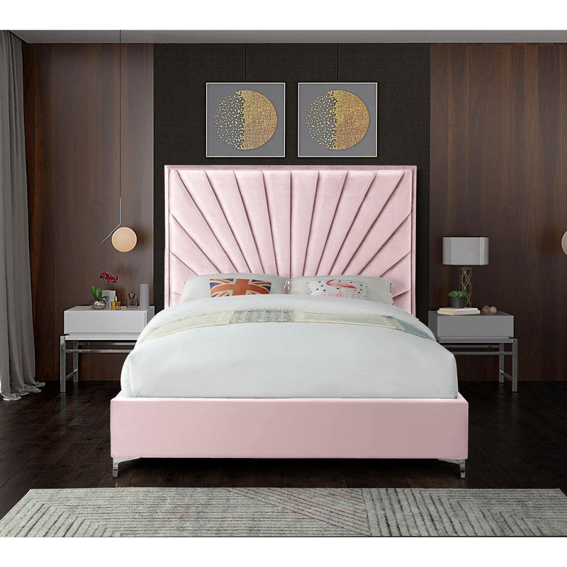 Meridian Eclipse Pink Velvet King Bed IMAGE 7