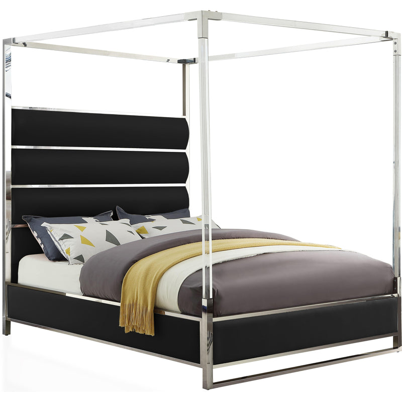 Meridian Encore Black Vegan Leather King Bed (4 Boxes) IMAGE 1