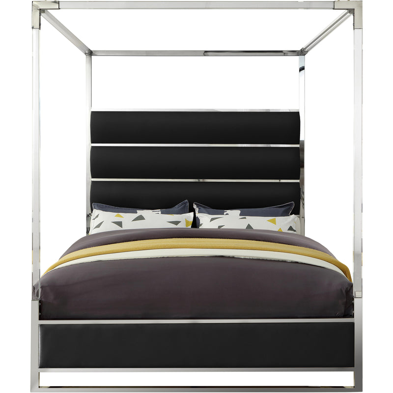 Meridian Encore Black Vegan Leather King Bed (4 Boxes) IMAGE 2