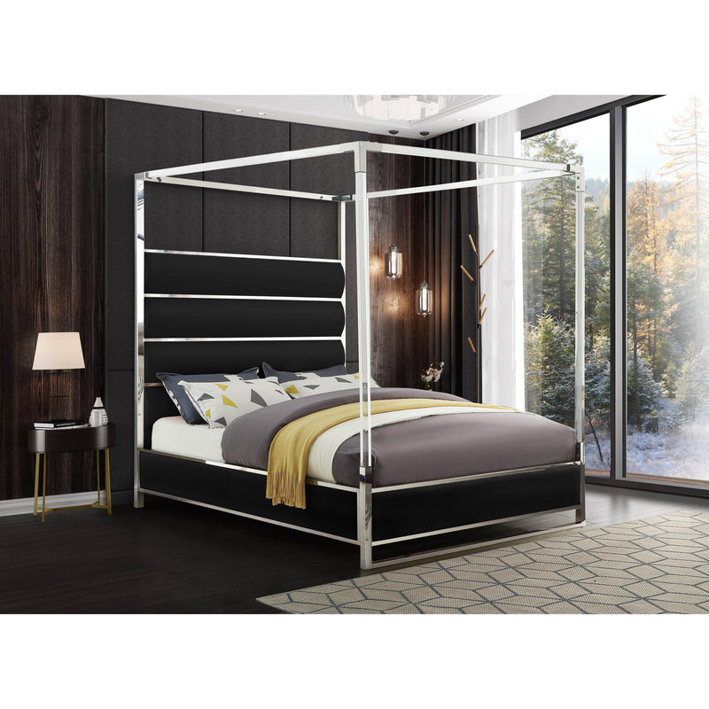 Meridian Encore Black Vegan Leather King Bed (4 Boxes) IMAGE 3