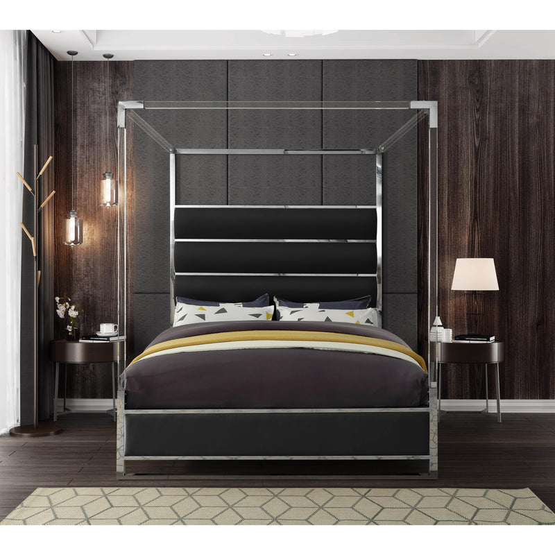 Meridian Encore Black Vegan Leather King Bed (4 Boxes) IMAGE 4