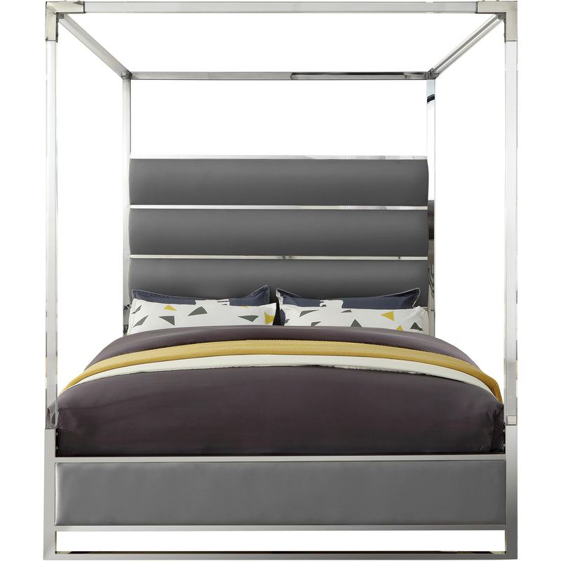 Meridian Encore Grey Vegan Leather King Bed (4 Boxes) IMAGE 2