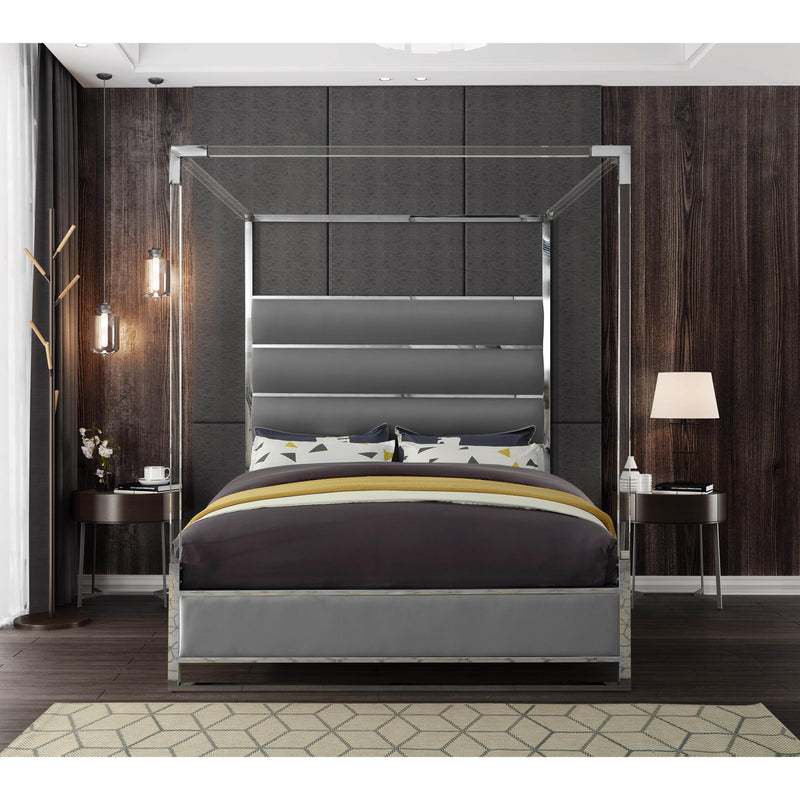 Meridian Encore Grey Vegan Leather King Bed (4 Boxes) IMAGE 4