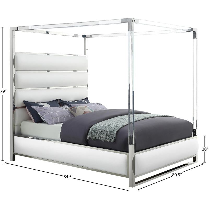 Meridian Encore White Vegan Leather King Bed (4 Boxes) IMAGE 5