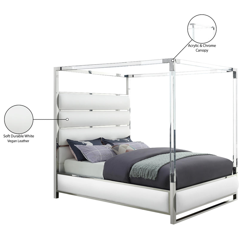 Meridian Encore White Vegan Leather King Bed (4 Boxes) IMAGE 6