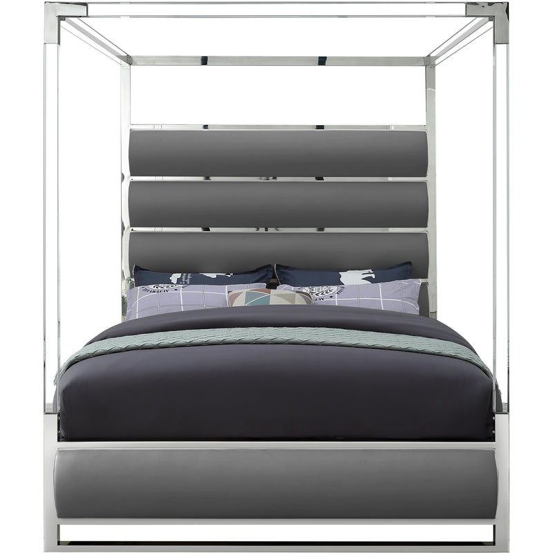 Meridian Encore Grey Vegan Leather Queen Bed (4 Boxes) IMAGE 2