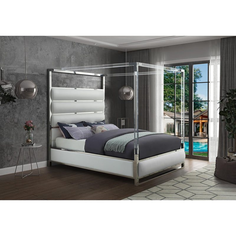 Meridian Encore White Vegan Leather Queen Bed (4 Boxes) IMAGE 3