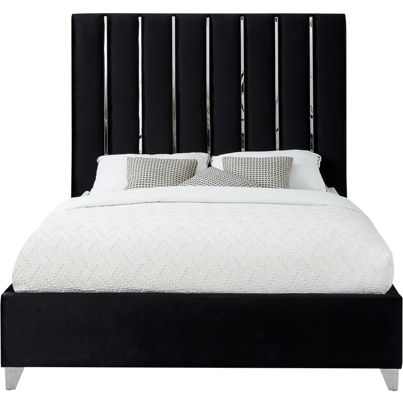 Meridian Enzo Black Velvet Full Bed IMAGE 2