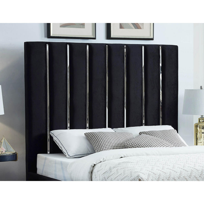 Meridian Enzo Black Velvet Full Bed IMAGE 3