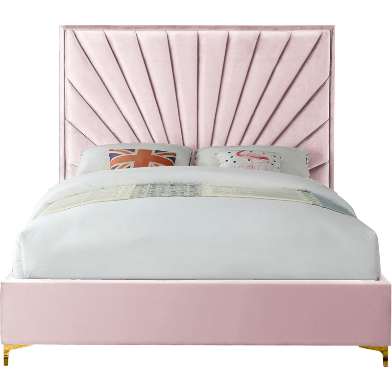 Meridian Eclipse Pink Velvet Queen Bed IMAGE 3