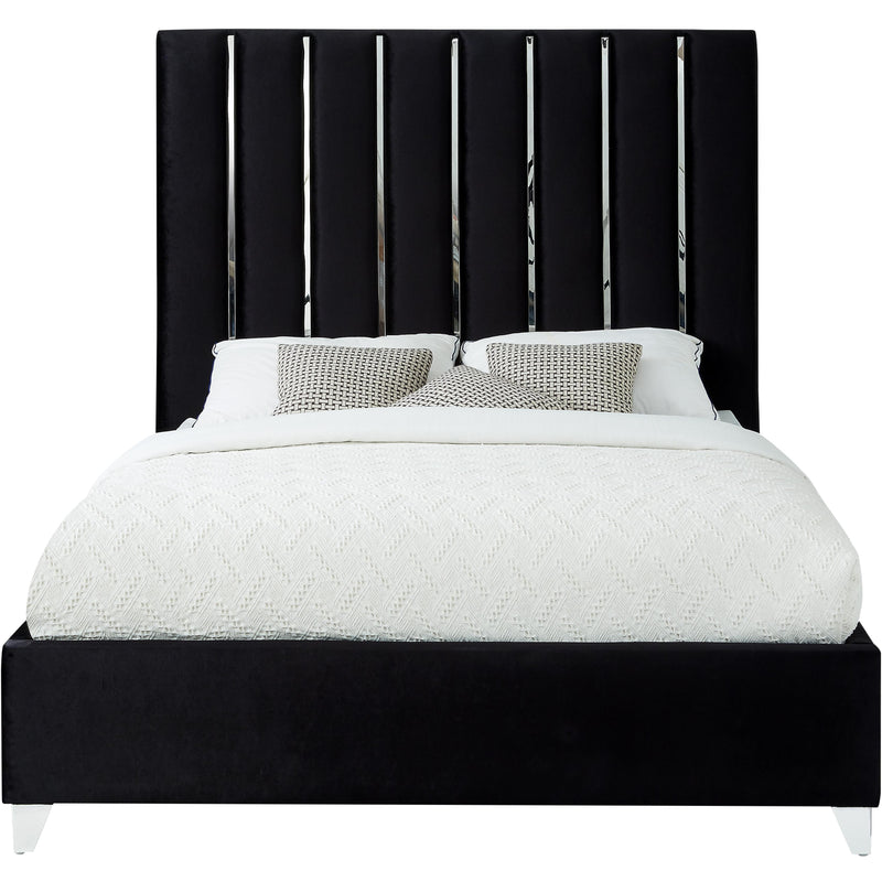 Meridian Enzo Black Velvet Queen Bed IMAGE 2