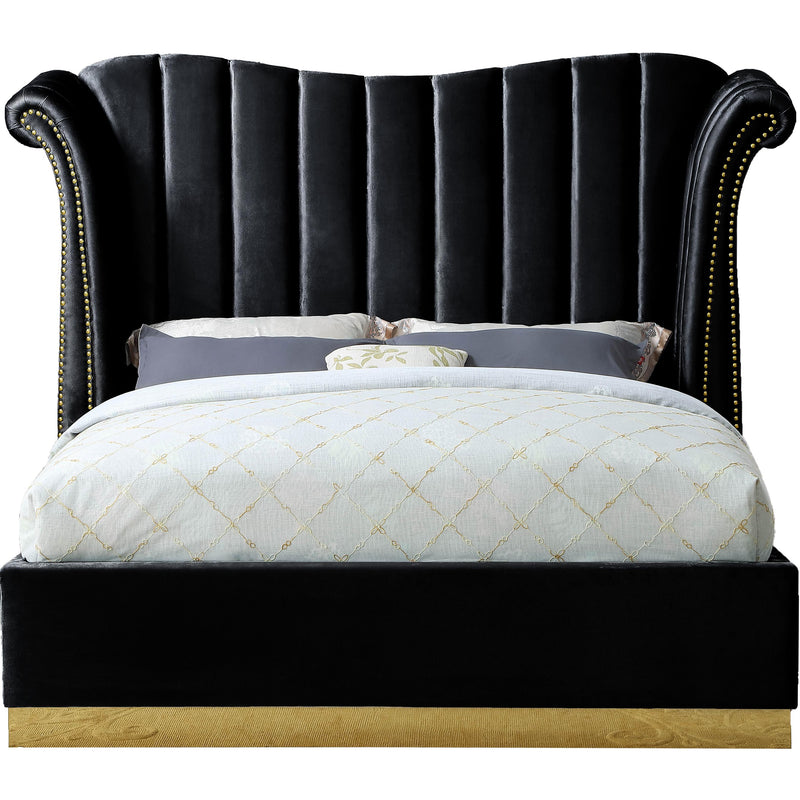 Meridian Flora Black Velvet King Bed (3 Boxes) IMAGE 1