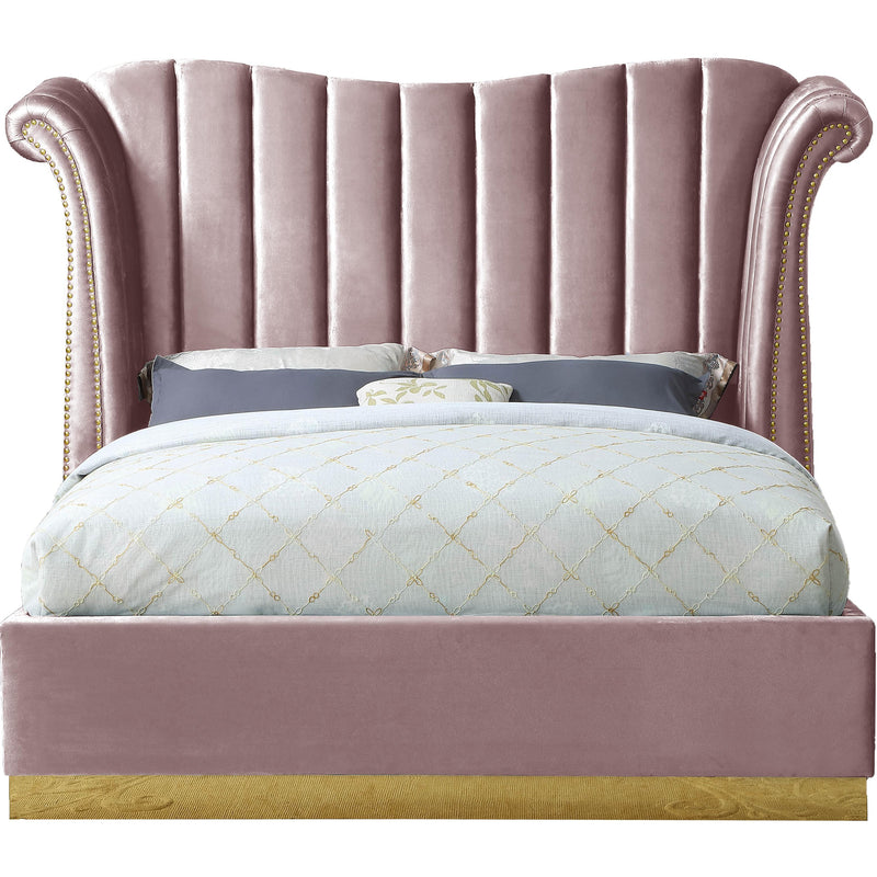 Meridian Flora Pink Velvet Queen Bed (3 Boxes) IMAGE 1