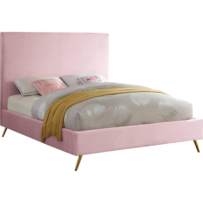 Meridian Jasmine Pink Velvet Full Bed IMAGE 1