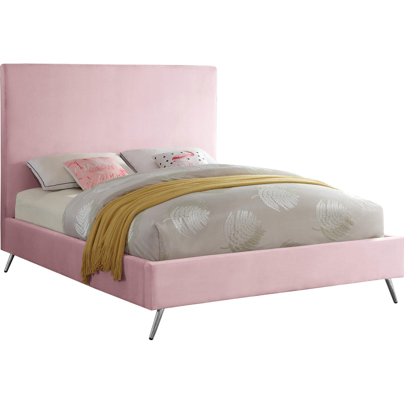 Meridian Jasmine Pink Velvet Full Bed IMAGE 2