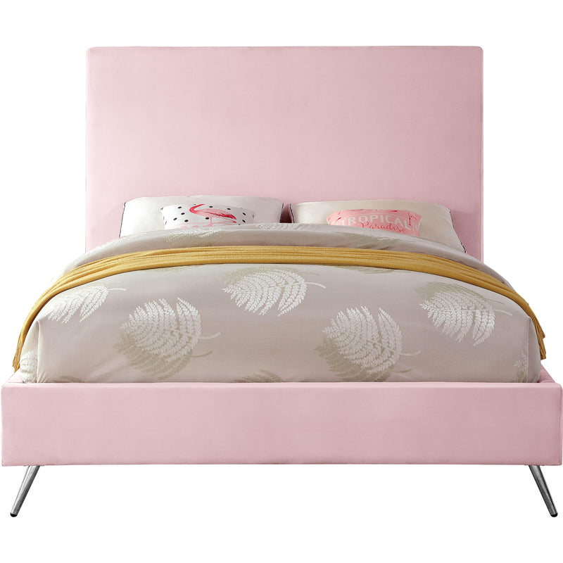 Meridian Jasmine Pink Velvet Full Bed IMAGE 4