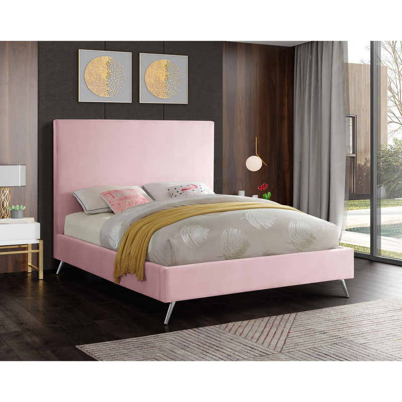 Meridian Jasmine Pink Velvet Full Bed IMAGE 5