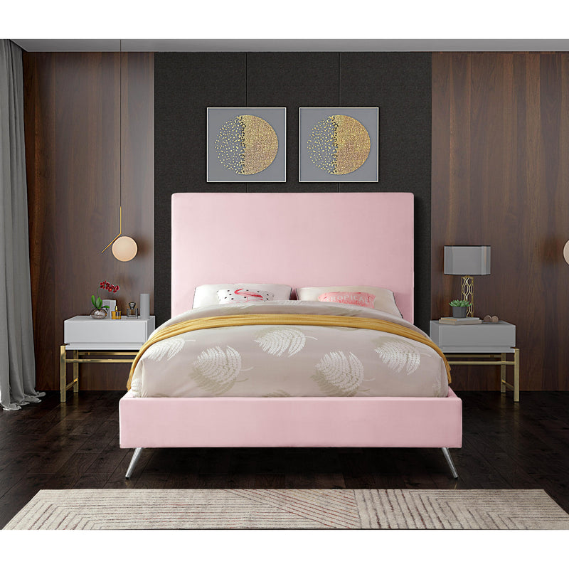 Meridian Jasmine Pink Velvet Full Bed IMAGE 7