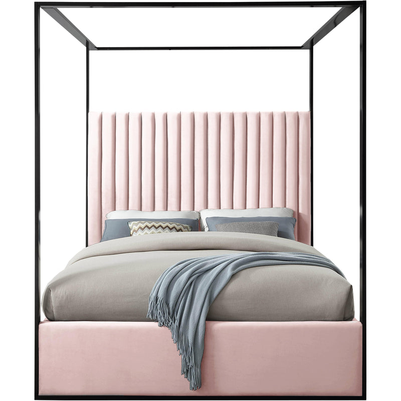 Meridian Jax Pink Velvet King Bed IMAGE 2