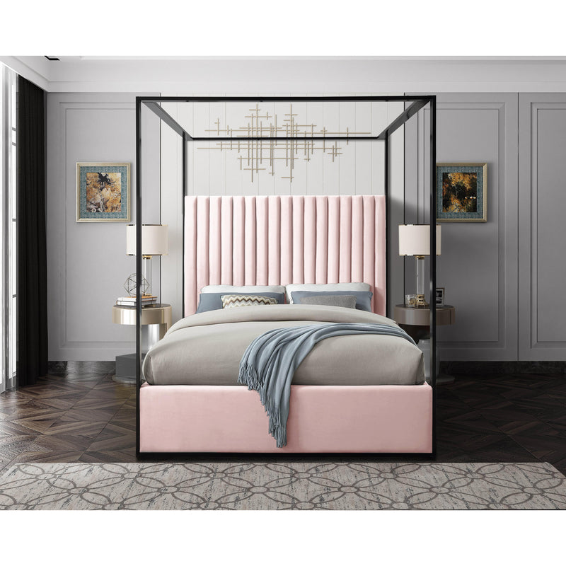 Meridian Jax Pink Velvet King Bed IMAGE 4