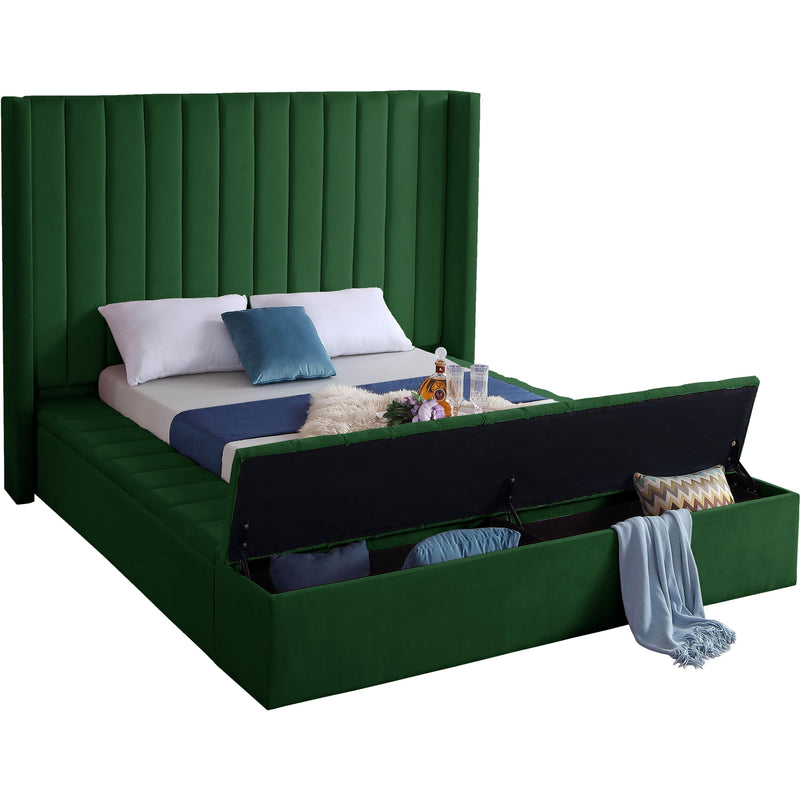 Meridian Kiki Green Velvet Full Bed (3 Boxes) IMAGE 2