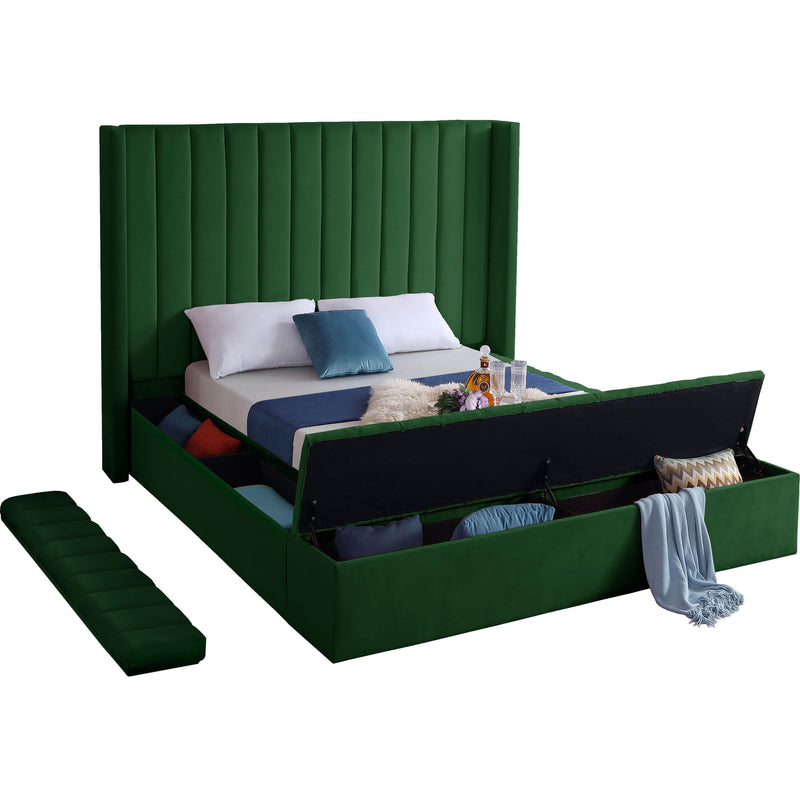 Meridian Kiki Green Velvet Full Bed (3 Boxes) IMAGE 4