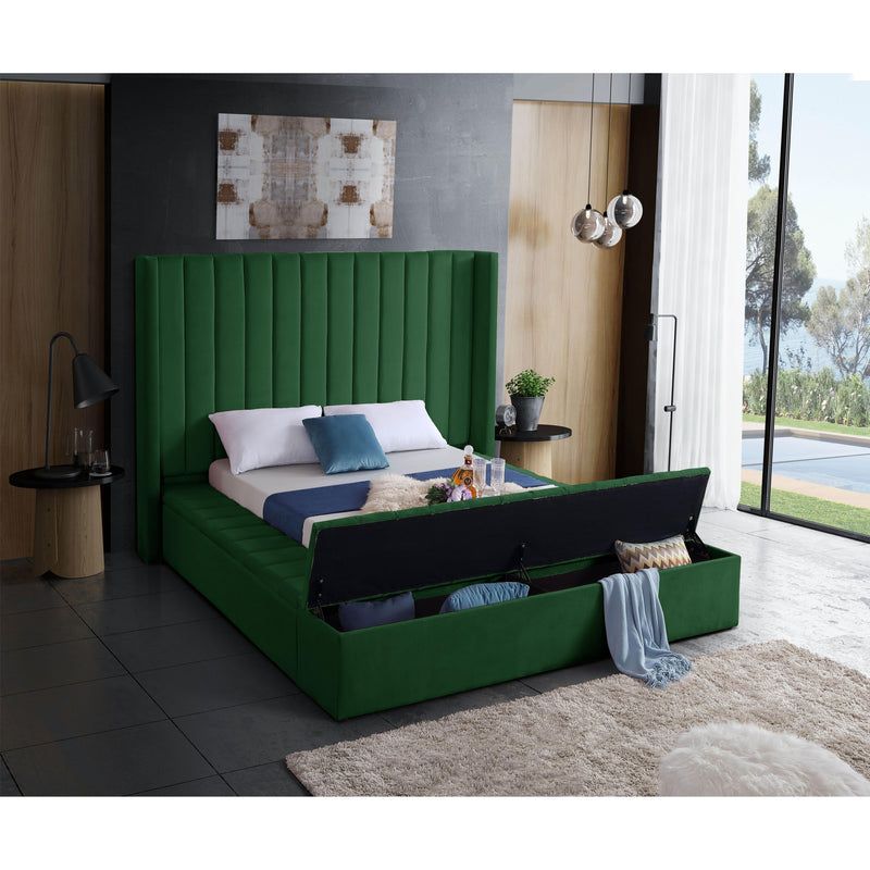 Meridian Kiki Green Velvet Full Bed (3 Boxes) IMAGE 6