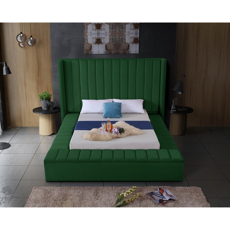 Meridian Kiki Green Velvet Full Bed (3 Boxes) IMAGE 7