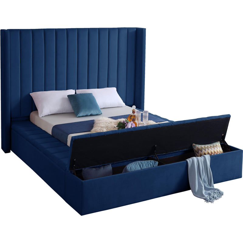 Meridian Kiki Navy Velvet Full Bed (3 Boxes) IMAGE 2