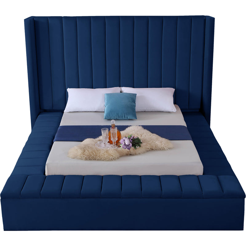 Meridian Kiki Navy Velvet Full Bed (3 Boxes) IMAGE 3