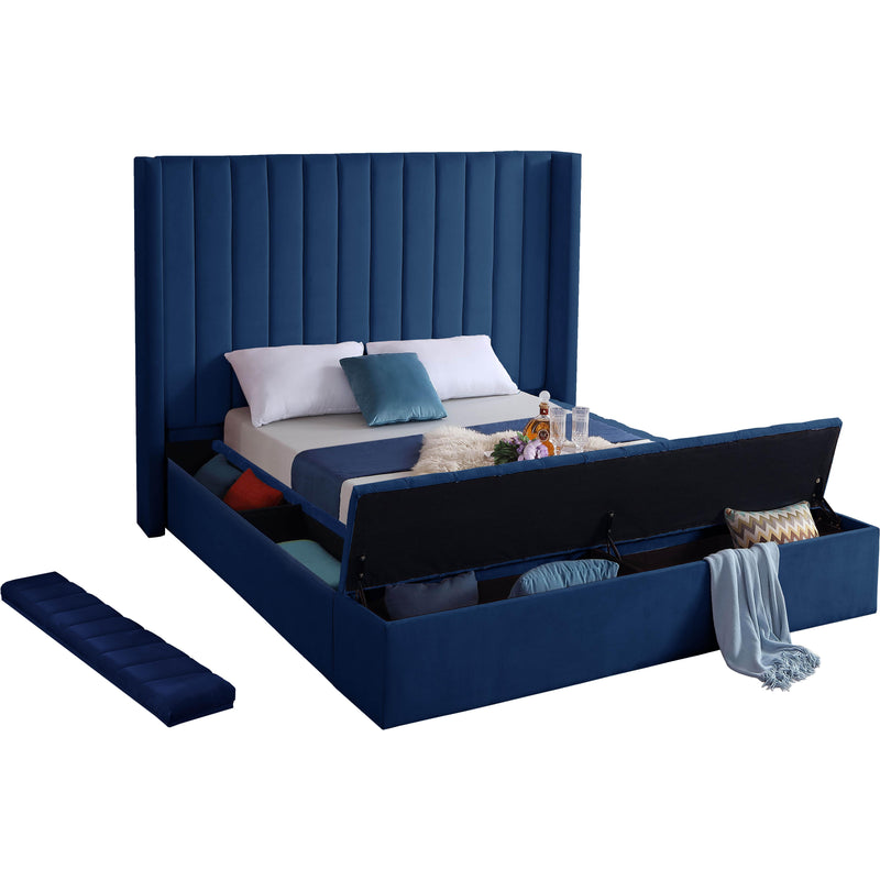 Meridian Kiki Navy Velvet Full Bed (3 Boxes) IMAGE 4