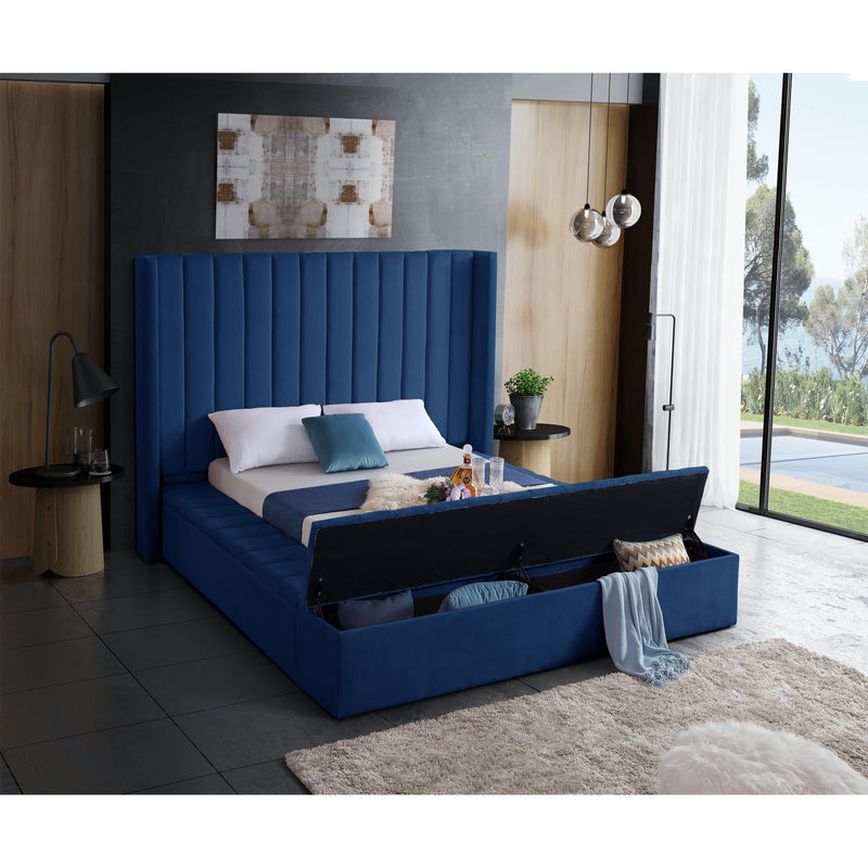 Meridian Kiki Navy Velvet Full Bed (3 Boxes) IMAGE 6