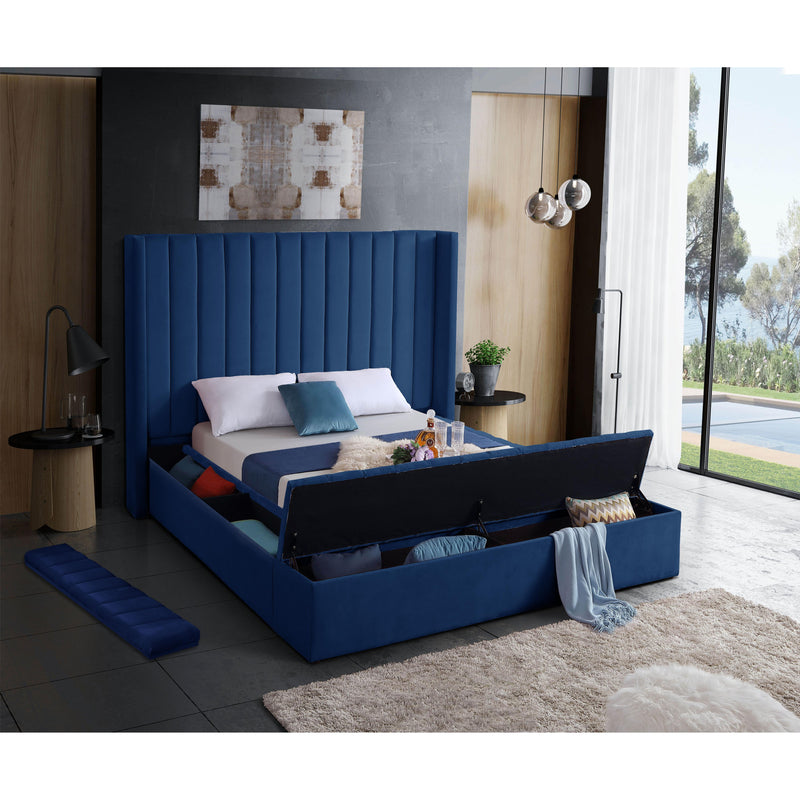 Meridian Kiki Navy Velvet Full Bed (3 Boxes) IMAGE 8