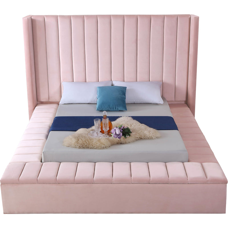 Meridian Kiki Pink Velvet Full Bed (3 Boxes) IMAGE 3