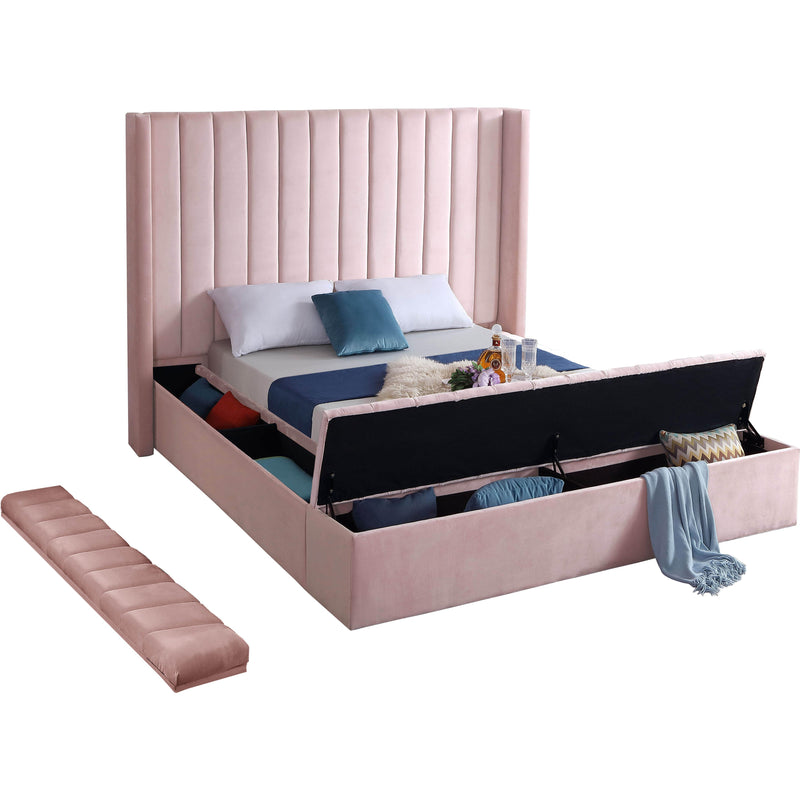 Meridian Kiki Pink Velvet Full Bed (3 Boxes) IMAGE 4