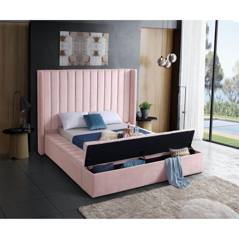 Meridian Kiki Pink Velvet Full Bed (3 Boxes) IMAGE 6