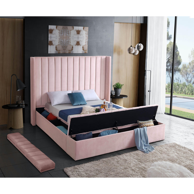 Meridian Kiki Pink Velvet Full Bed (3 Boxes) IMAGE 8