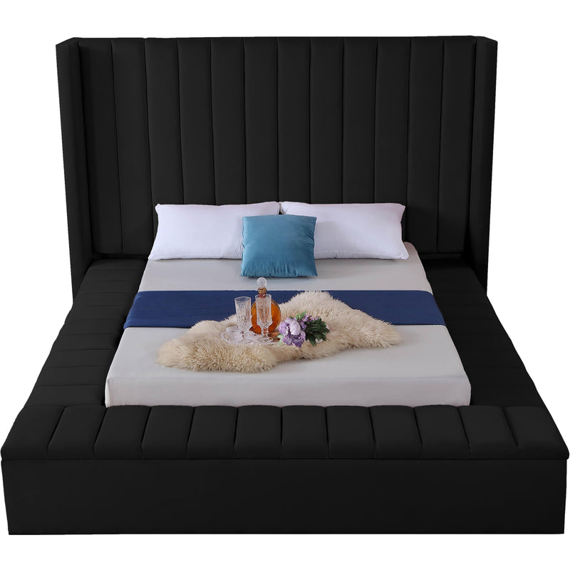 Meridian Kiki Black Velvet King Bed (3 Boxes) IMAGE 3