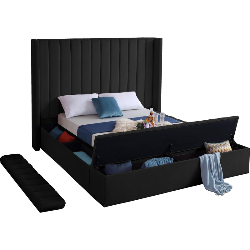 Meridian Kiki Black Velvet King Bed (3 Boxes) IMAGE 4