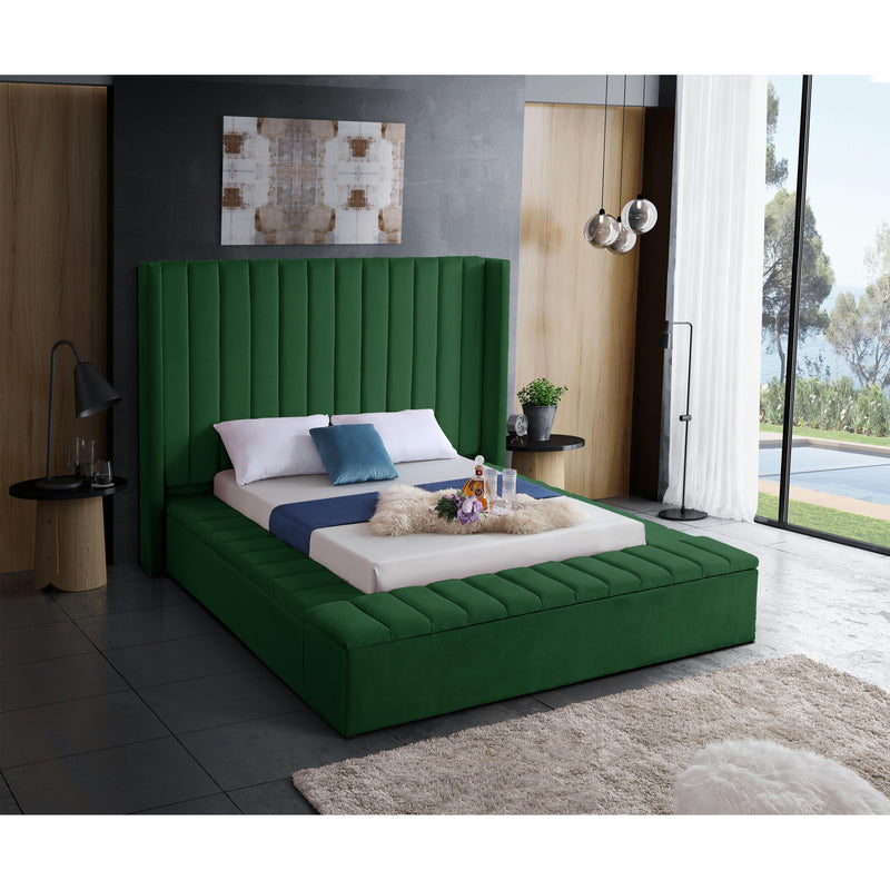 Meridian Kiki Green Velvet King Bed (3 Boxes) IMAGE 5