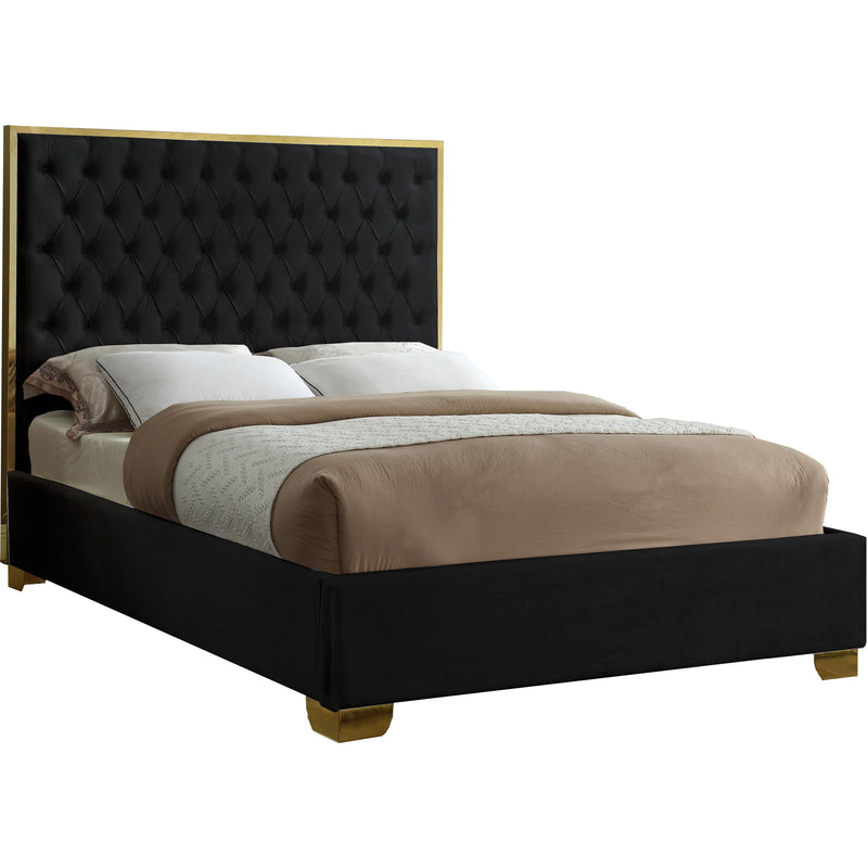 Meridian Lana Black Velvet Full Bed IMAGE 1