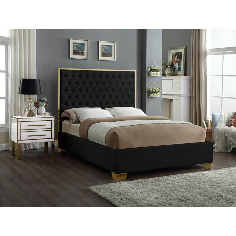 Meridian Lana Black Velvet Full Bed IMAGE 2