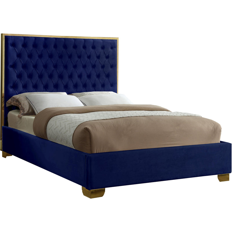 Meridian Lana Navy Velvet Full Bed IMAGE 1