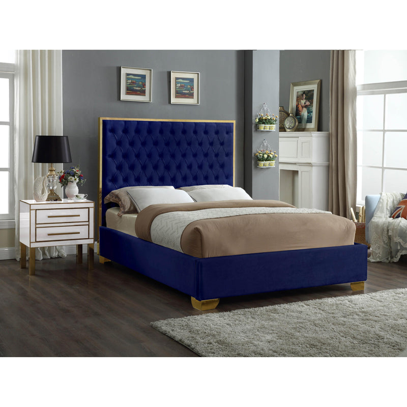 Meridian Lana Navy Velvet Full Bed IMAGE 2