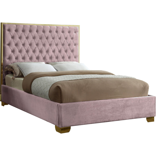 Meridian Lana Pink Velvet King Bed IMAGE 1