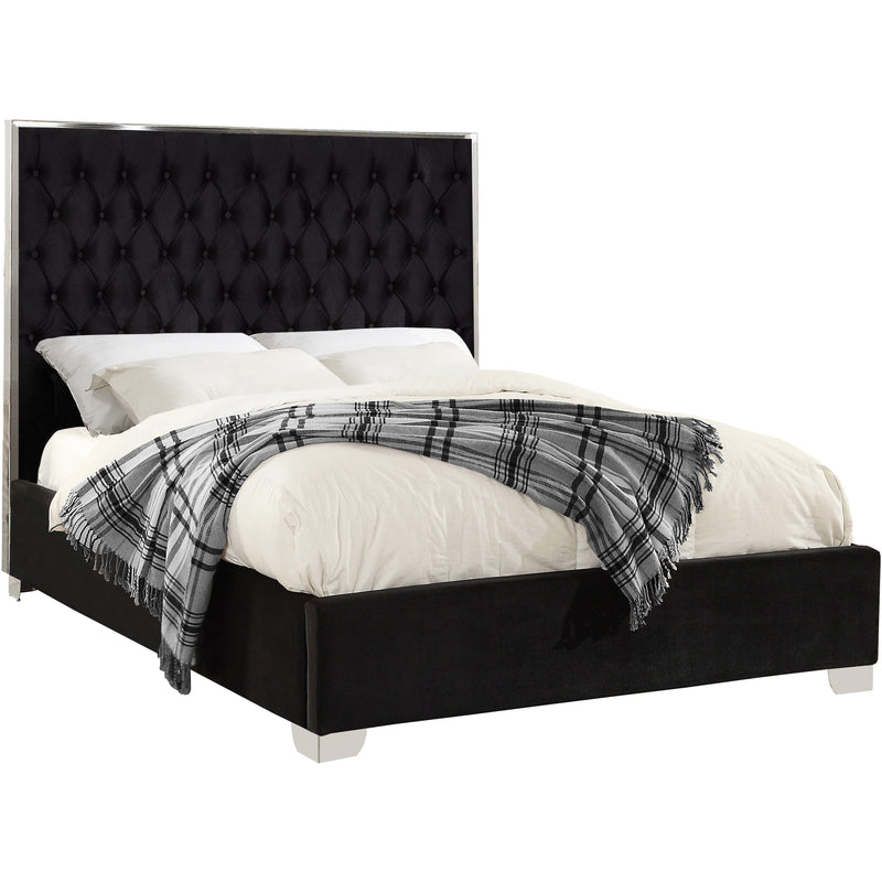 Meridian Lexi Black Velvet Full Bed IMAGE 1